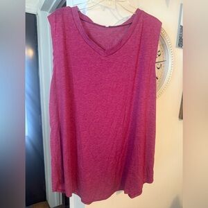 Women's V-Neck Sleeveless Top - Pink